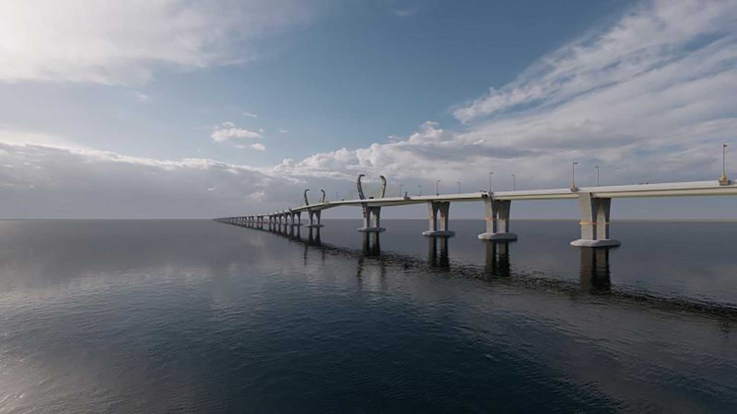 ภาพจำลองสะพานทะเลสาบสงขลาแห่งใหม่
