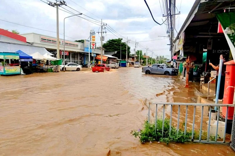 สถานการณ์น้ำท่วมในอำเภอเมือง จังหวัดเพชรบูรณ์ เมื่อวันที่ 5 ส.ค.