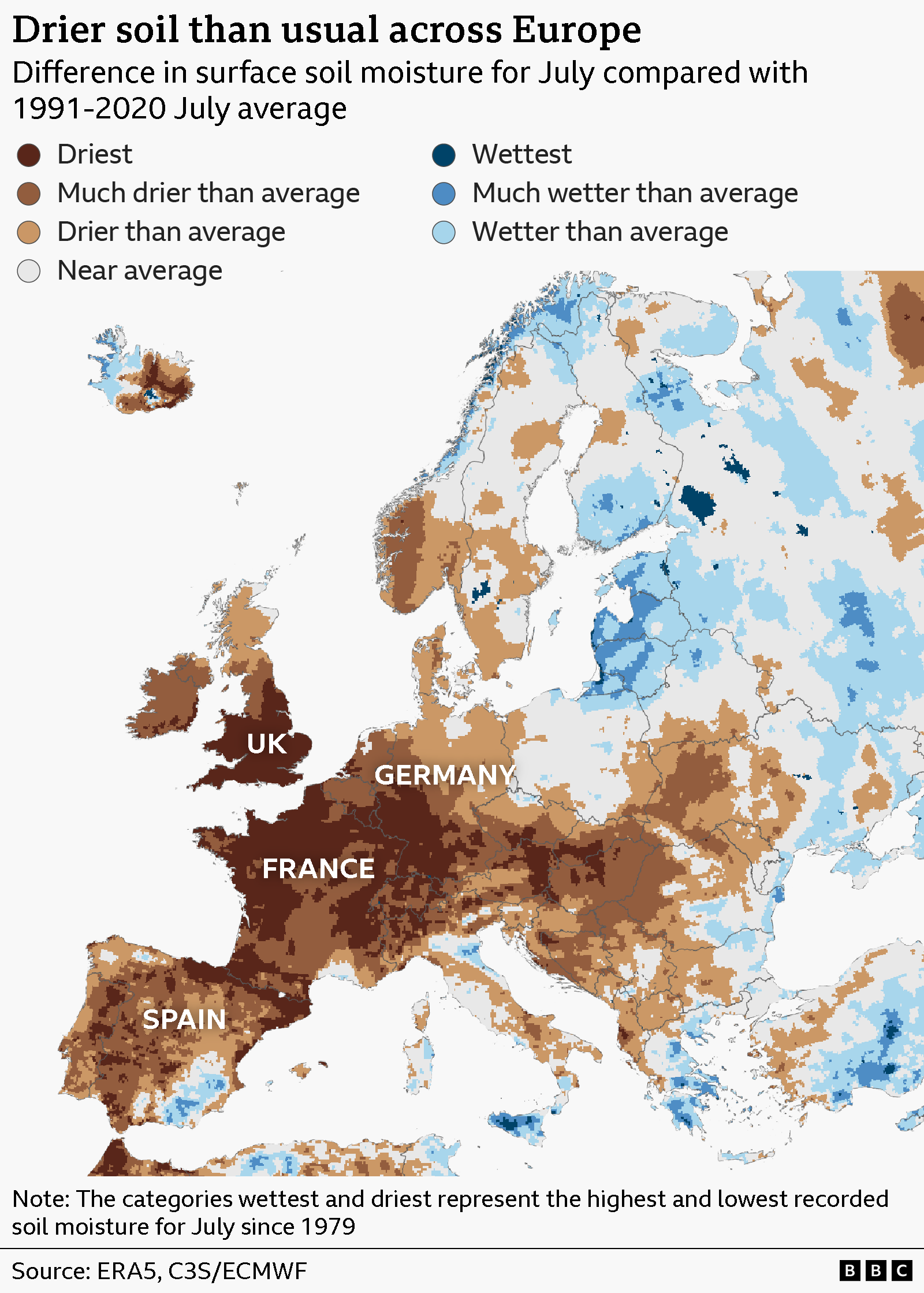 แผนที่ความชื้นในดินของ BBC