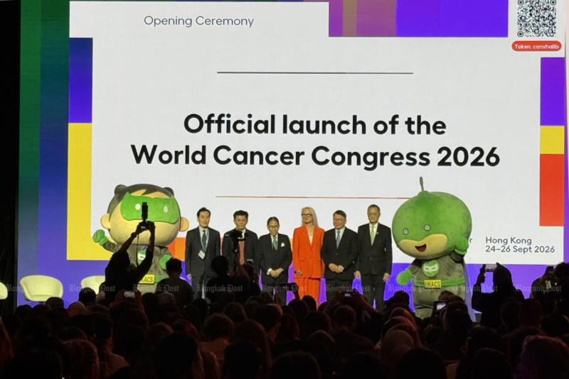 อูลริกา โอเรเฮด คอกสตรอม ประธาน UICC และผู้จัดงานฮ่องกงเป็นประธานในพิธีเปิดงาน World Cancer Congress 2026 ที่ฮ่องกง (ภาพ: อนุชา เจริญโพธิ์)