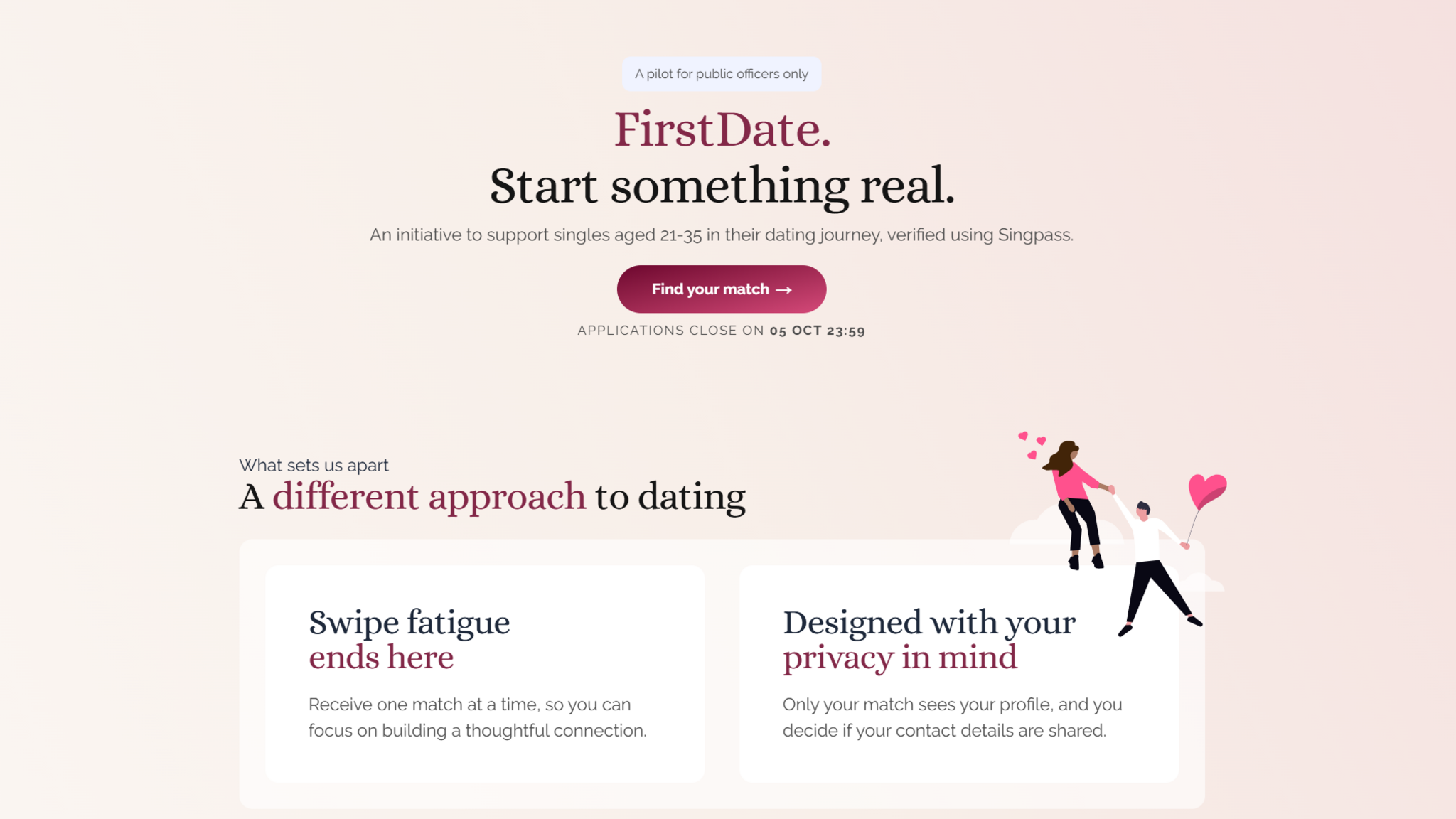 ภาพหน้าจอเว็บไซต์ FirstDate